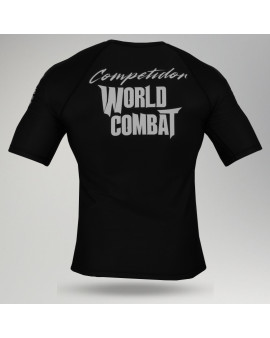 Rash Guard World Combat Competidor Manga Curta - Preto